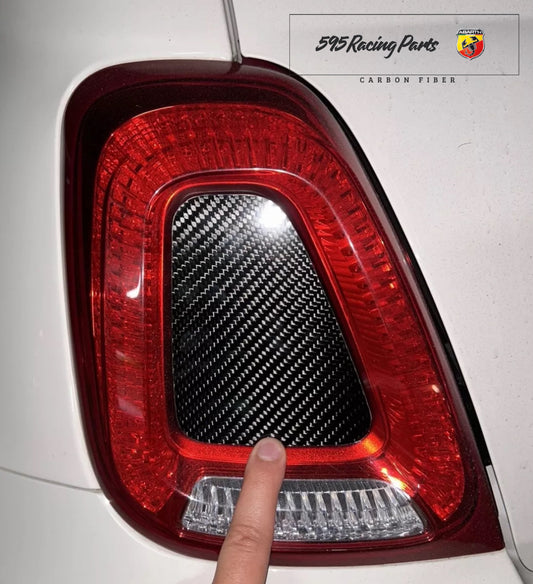 Pair of real carbon rear light plates for Abarth 500 - 595 - 695 