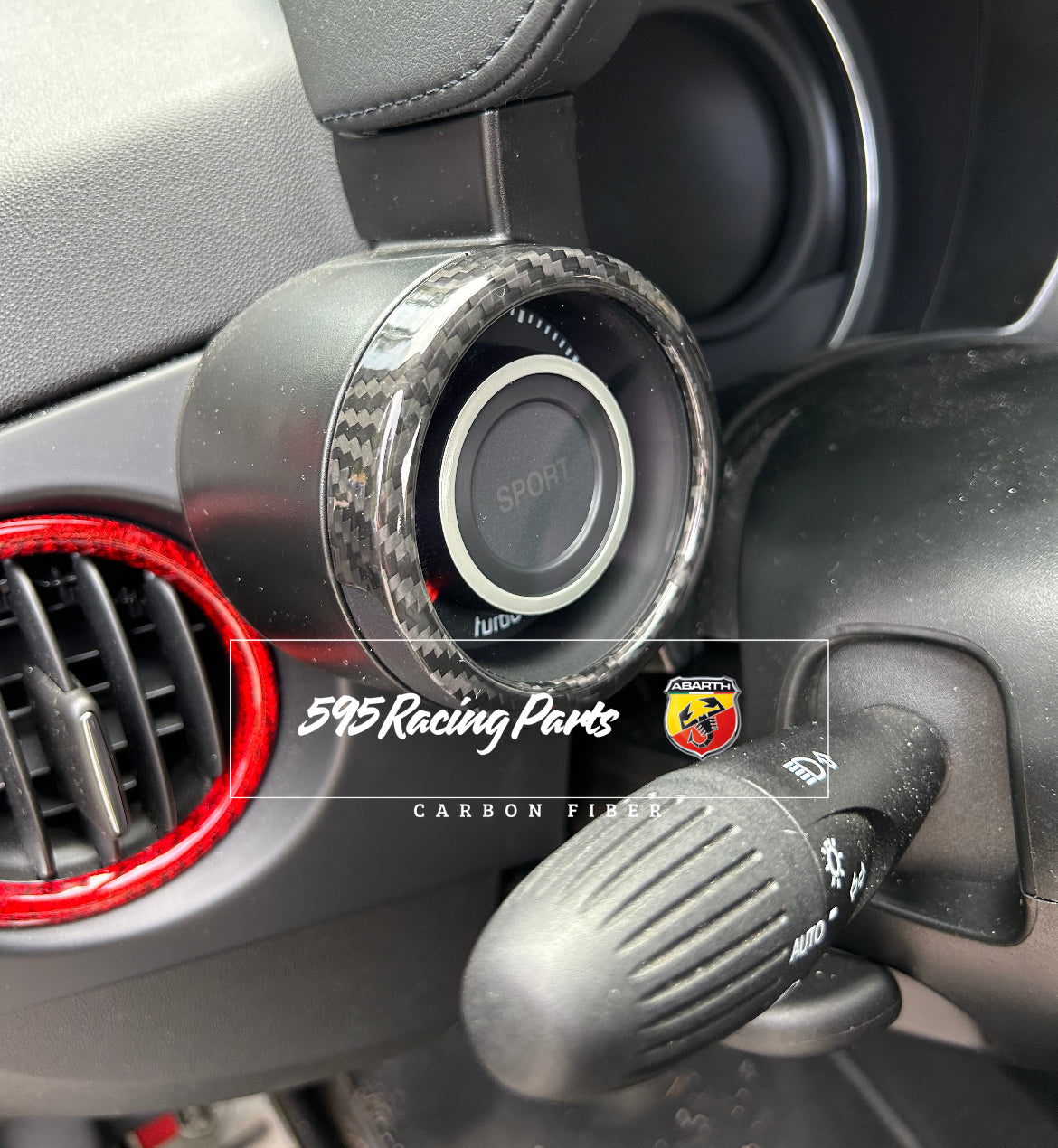 Cover manometro turbo in CARBONIO VERO per Fiat 500 Abarth - 595 - 695 - in diverse finiture