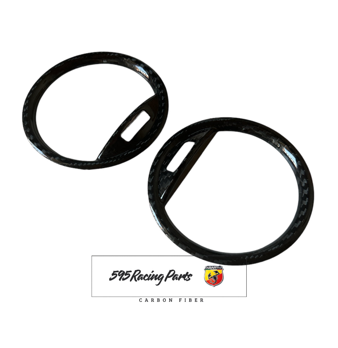 Pair of Air Vent Covers in REAL CARBON Abarth 595 - 695 - Fiat 500 - Restyling 