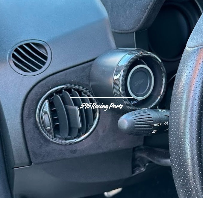 Pair of Air Vent Covers in REAL CARBON Abarth 595 - 695 - Fiat 500 - Restyling 