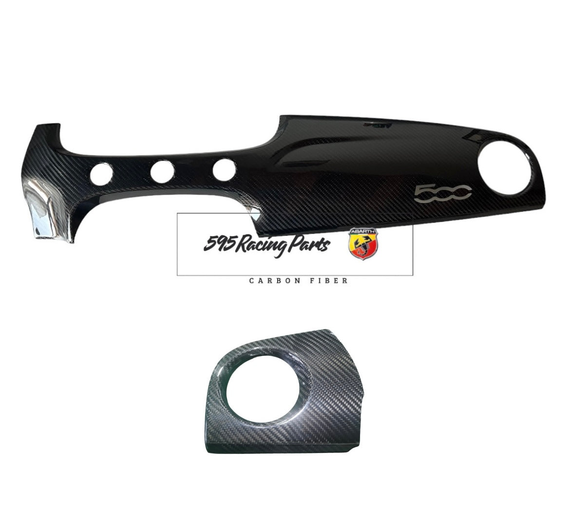 UK version dashboard cover in carbon for Abarth 595 - 695 - Restyling