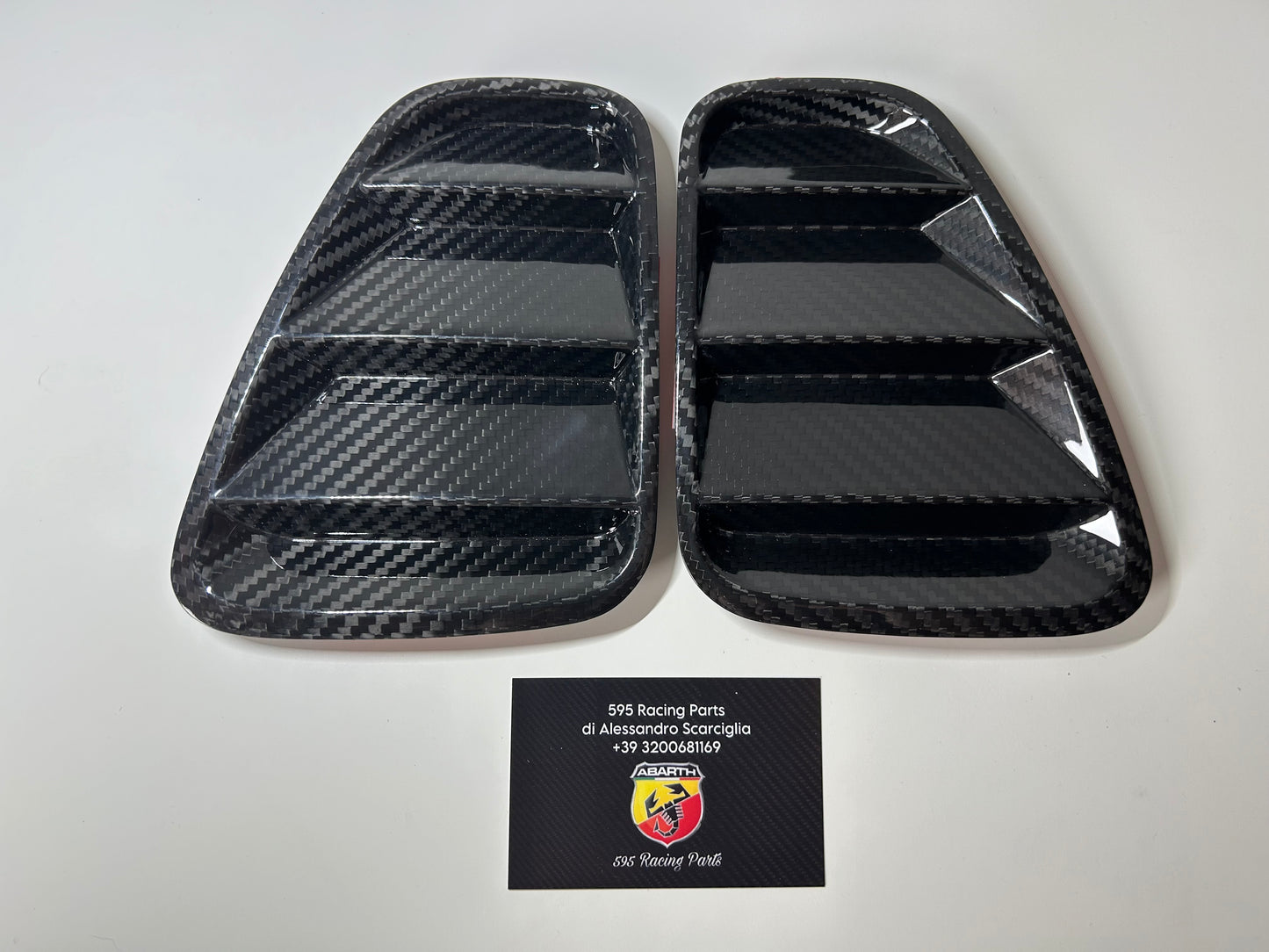 Placchette fanali posteriori in CARBONIO VERO Fiat 500 Abarth - 595 - 695 Restyling