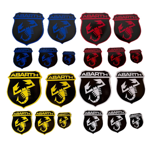 Kit of 5 logo covers for Abarth 500 - 595 - 695 - in different finishes