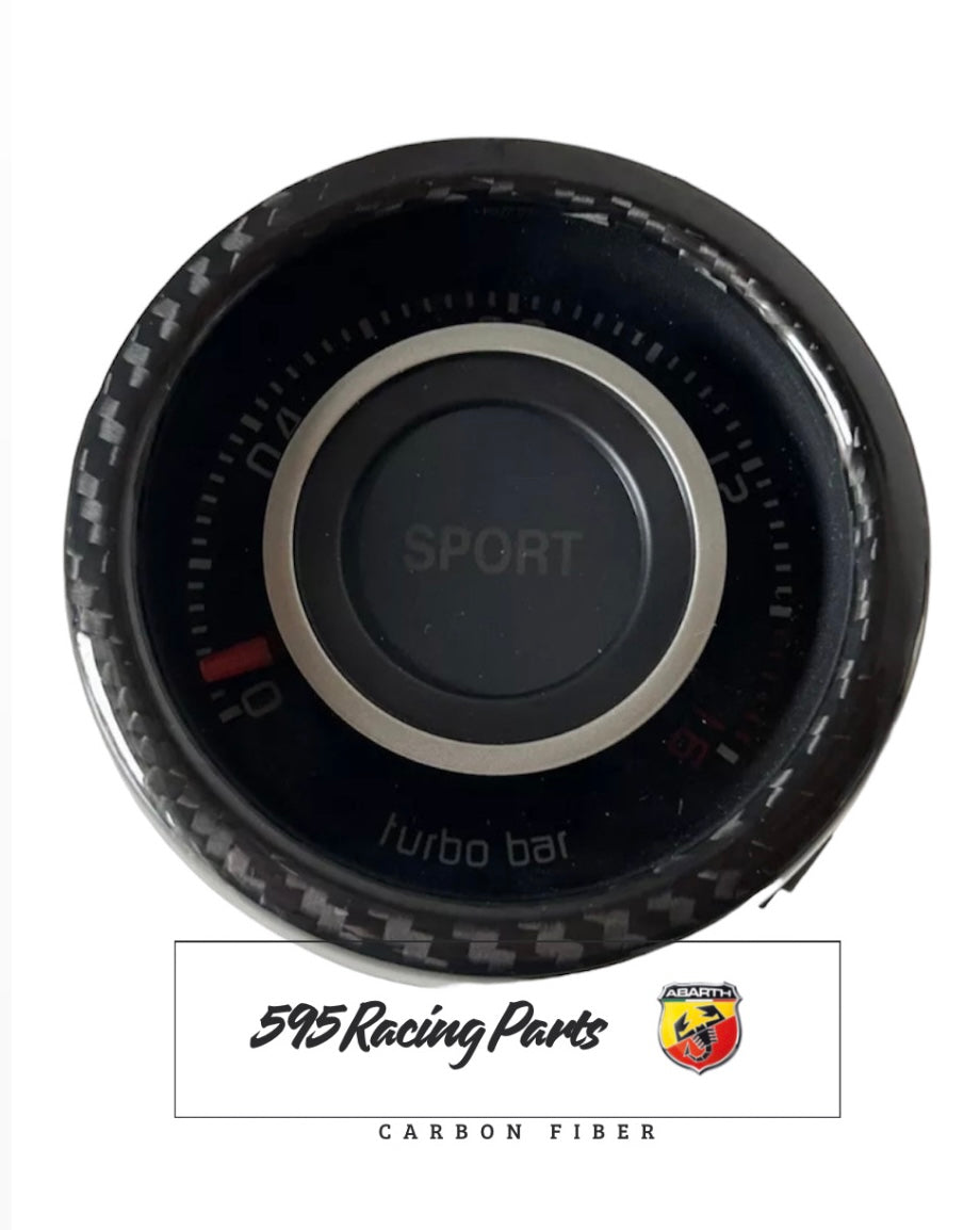 Cover manometro turbo in CARBONIO VERO per Fiat 500 Abarth - 595 - 695 - in diverse finiture