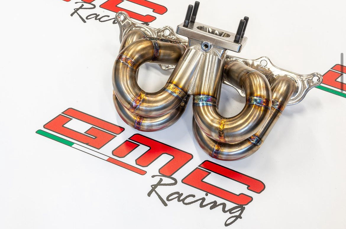 KIT Collettori a cuore GMC con ATTACCO TURBO T25 con KIT Downpipe e KIT Tubo acqua