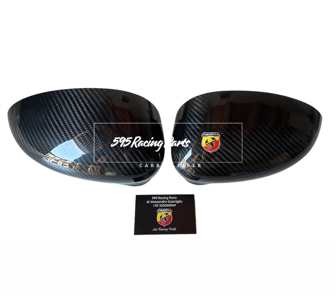 Cover Pair of Mirror Caps in Carbon Fiat 500 Abarth - 595 - 695 - Punto 