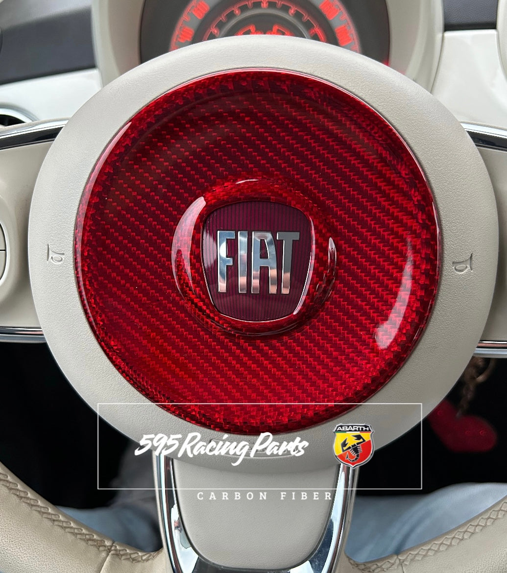 Cover Volante Airbag in CARBONIO VERO Fiat 500 Abarth - 595 - 695 - Fiat 500 - in diverse finiture