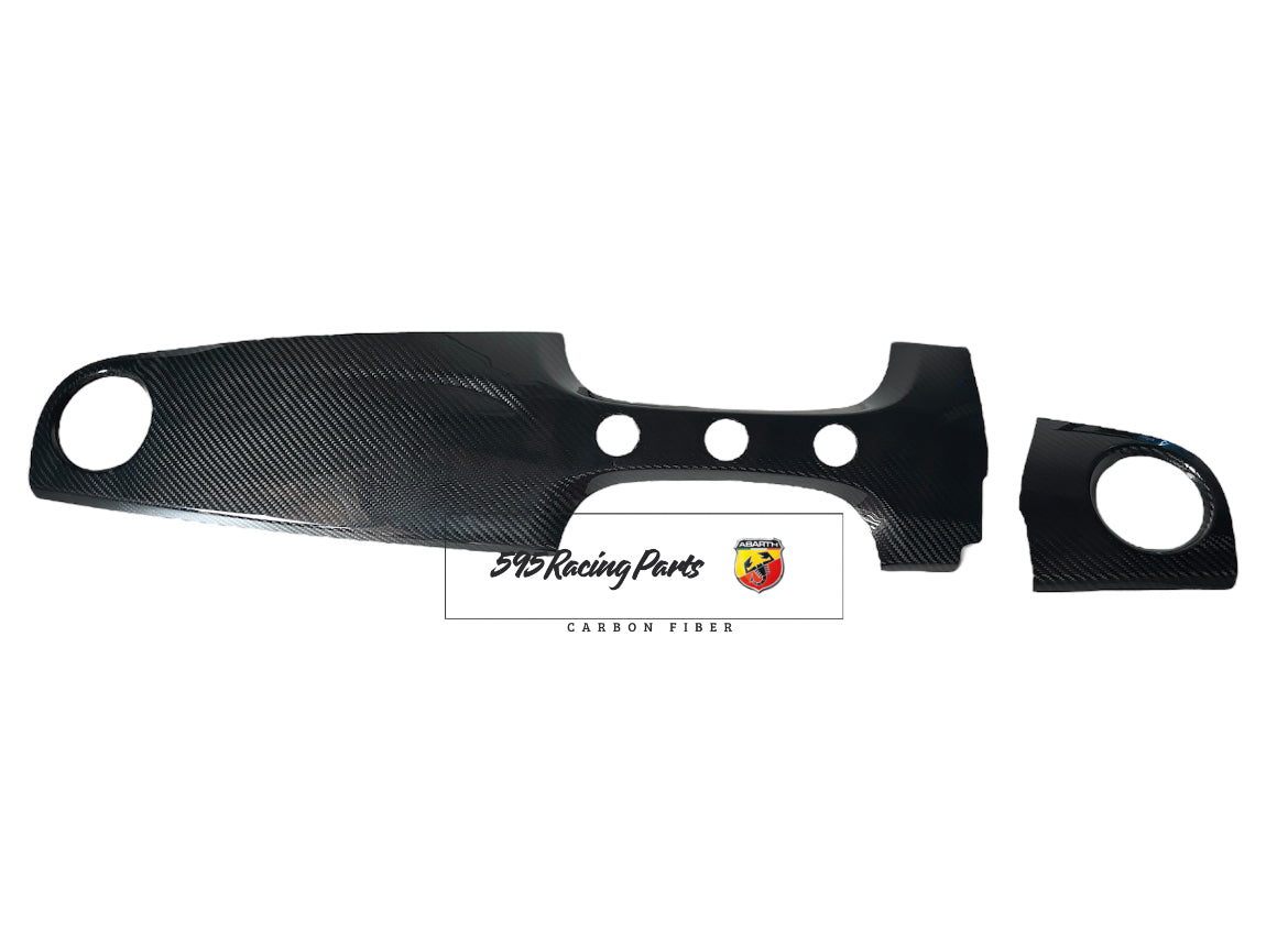 REAL CARBON Dashboard Cover for Abarth 500 - 595 - 695 - Fiat 500 - Right-hand drive version