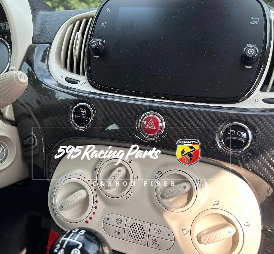 UK version dashboard cover in carbon for Abarth 595 - 695 - Restyling