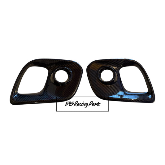 Pair of REAL CARBON fog light covers for Abarth 500 - 595 - 695 Restyling bumpers