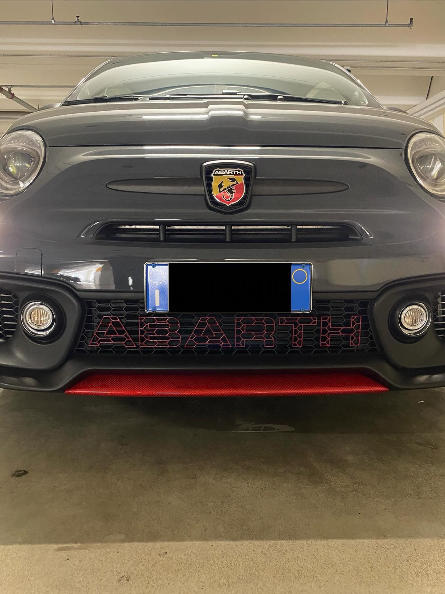 Carbon Front Blade Splitter Cover Fiat 500 Abarth 595 - 695 Restyling available in different colors 