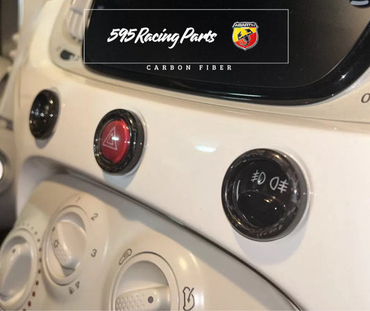 Carbon Dashboard Button Rings Fiat 500 Abarth - 595 - 695