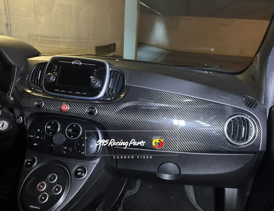 UK version dashboard cover in carbon for Abarth 595 - 695 - Restyling