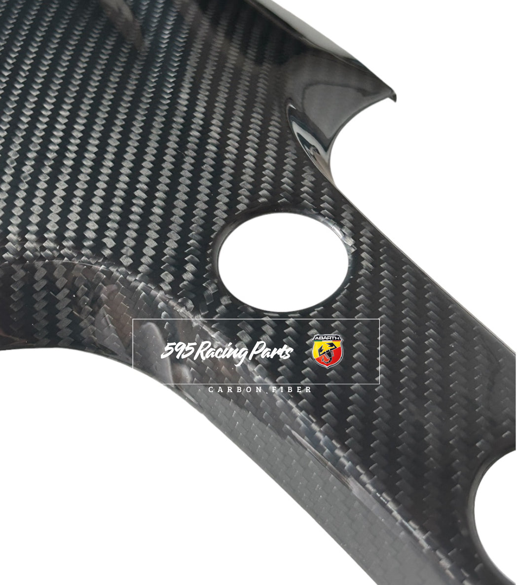 REAL CARBON Dashboard Cover for Abarth 500 - 595 - 695 - Fiat 500 - Right-hand drive version