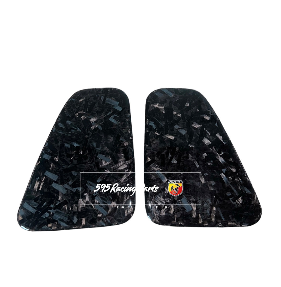 Pair of real carbon rear light plates for Abarth 500 - 595 - 695 