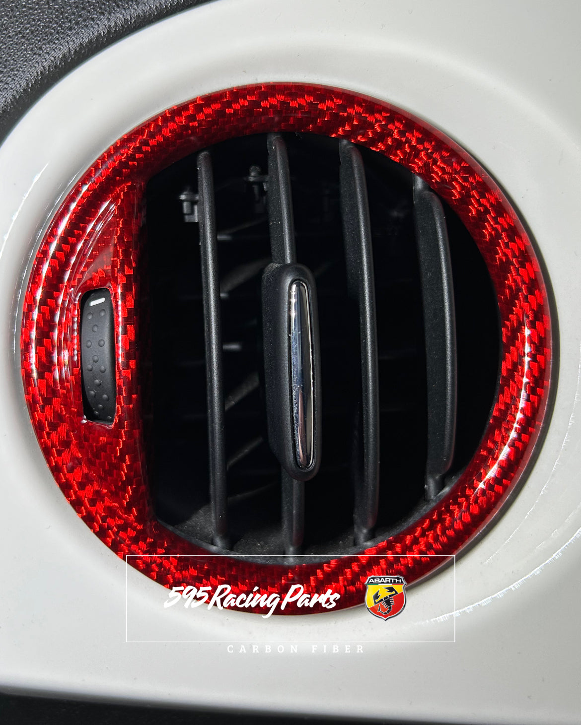 Pair of Air Vent Covers in REAL CARBON Abarth 595 - 695 - Fiat 500 - Restyling 