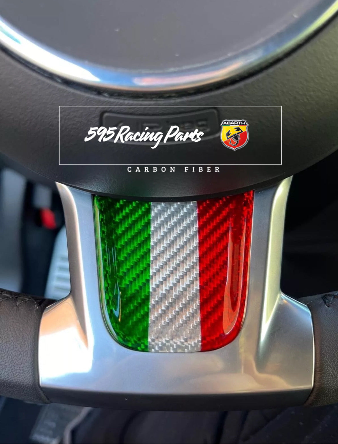 Kit completo in VERO CARBONIO tricolore per Abarth 500 - 595 Restyling