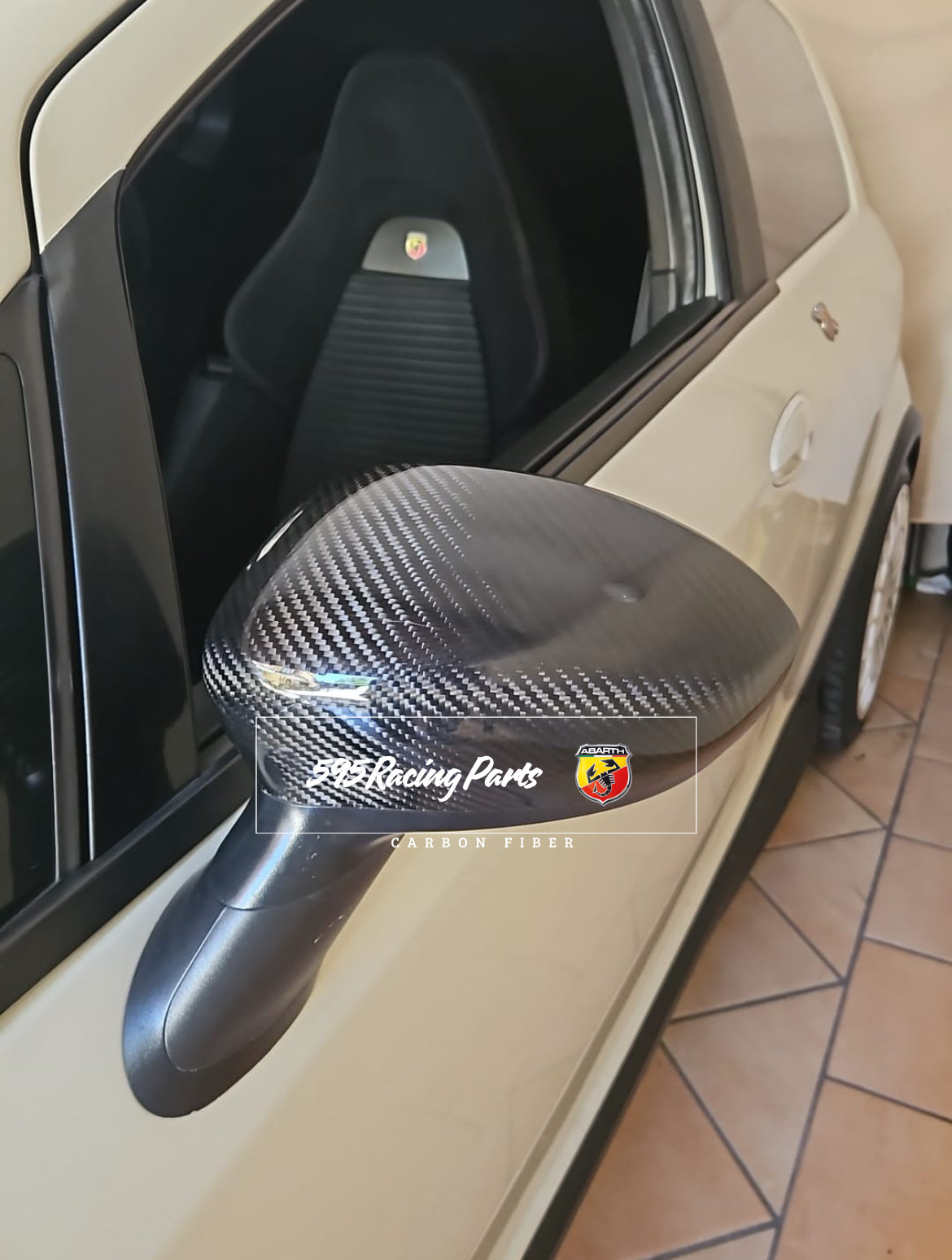 Cover Calotte Specchietti in CARBONIO VERO Fiat 500 Abarth - 595 - 695 - Punto - Alfa Romeo 4C