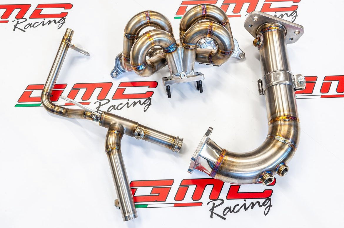 KIT Collettori a cuore GMC con ATTACCO TURBO T25 con KIT Downpipe e KIT Tubo acqua