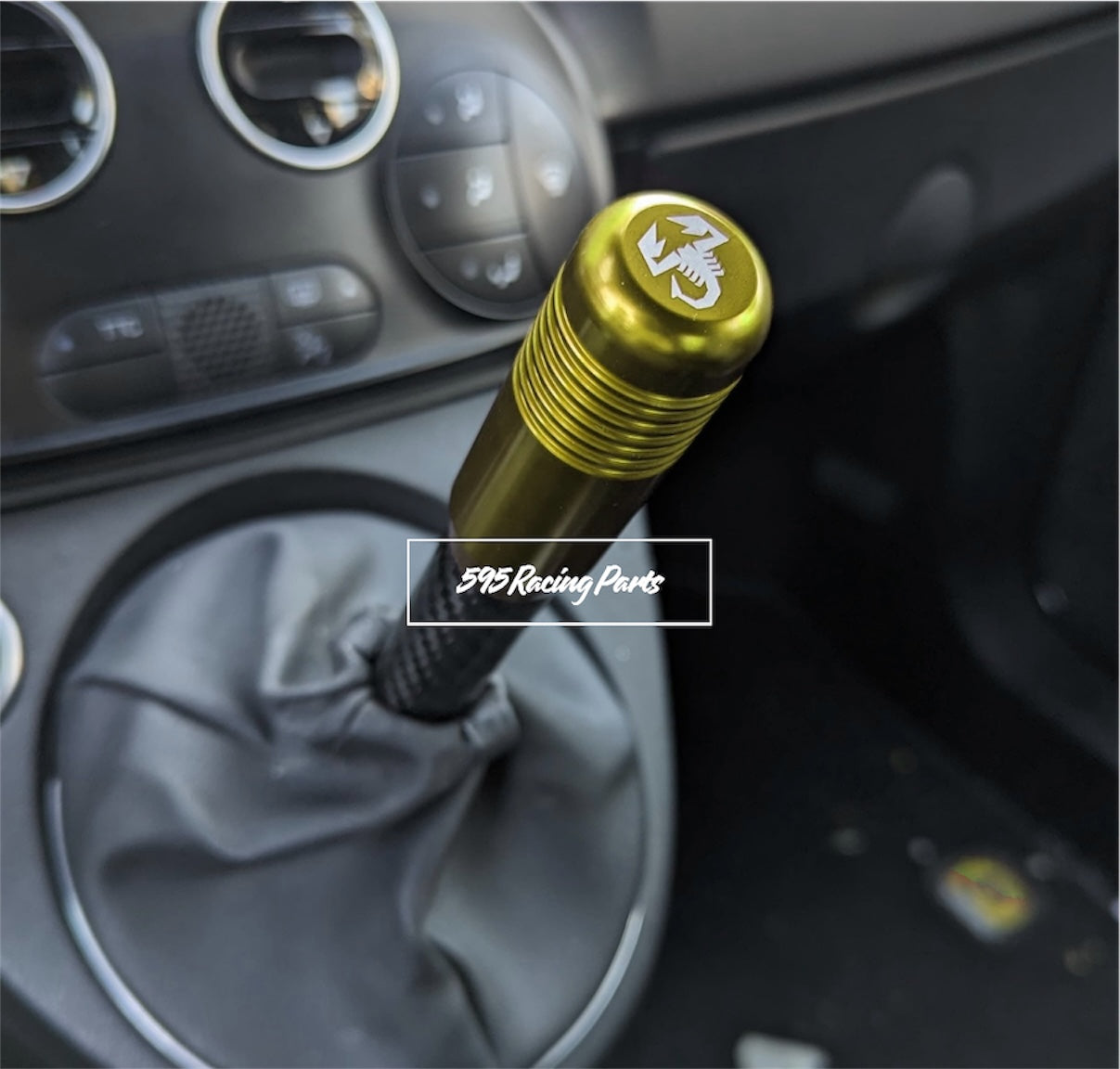 Aluminum knob with carbon shaft for Abarth 500 - 595 - 695 - different finishes available