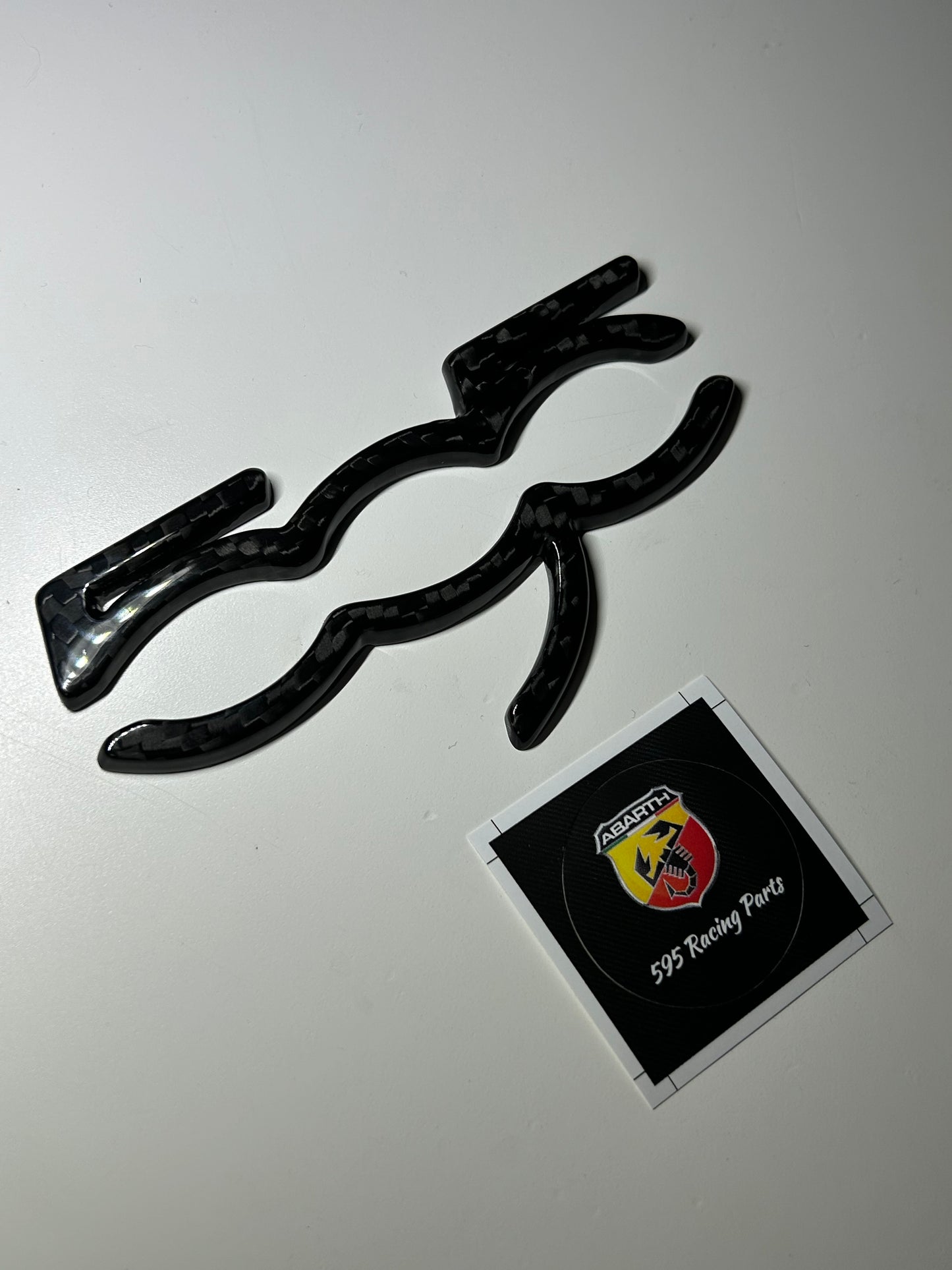 Cover logo 595 Plancia in CARBONIO VERO Fiat 500 Abarth - 595 - diverse finiture