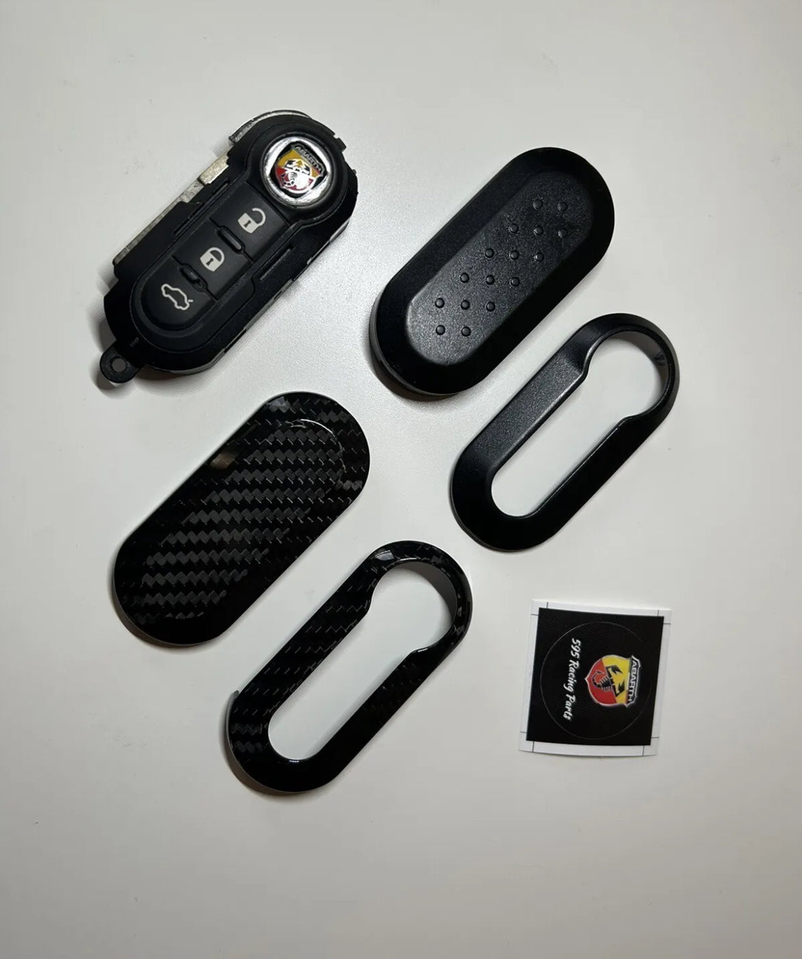 Fiat Key Cover in REAL Carbon 