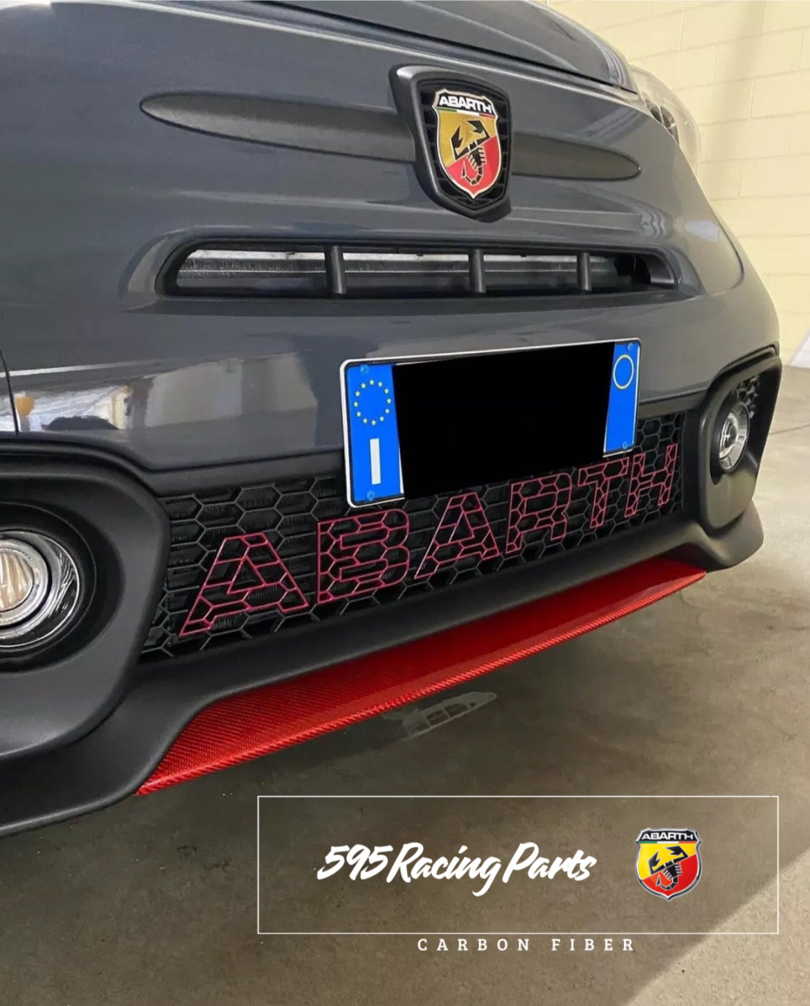 Cover Splitter Lama Anteriore in CARBONIO VERO per Fiat 500 Abarth 595 - 695 - Restyling - diverse finiture