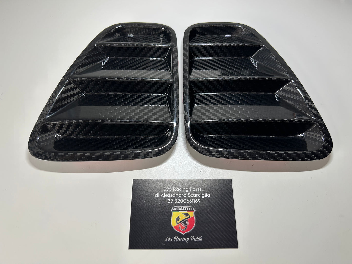 Placchette fanali posteriori in CARBONIO VERO Fiat 500 Abarth - 595 - 695 Restyling