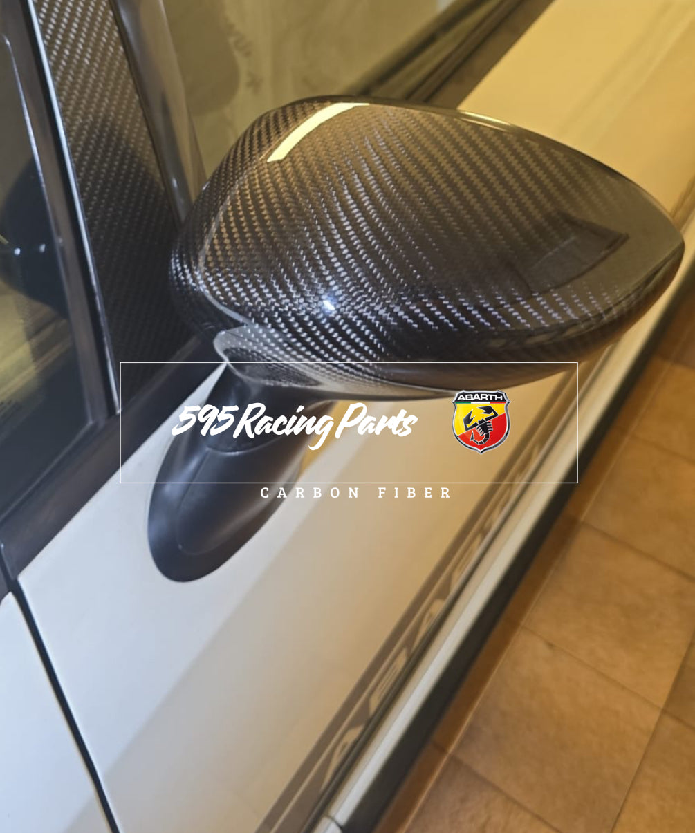 Cover Pair of Mirror Caps in Carbon Fiat 500 Abarth - 595 - 695 - Punto 