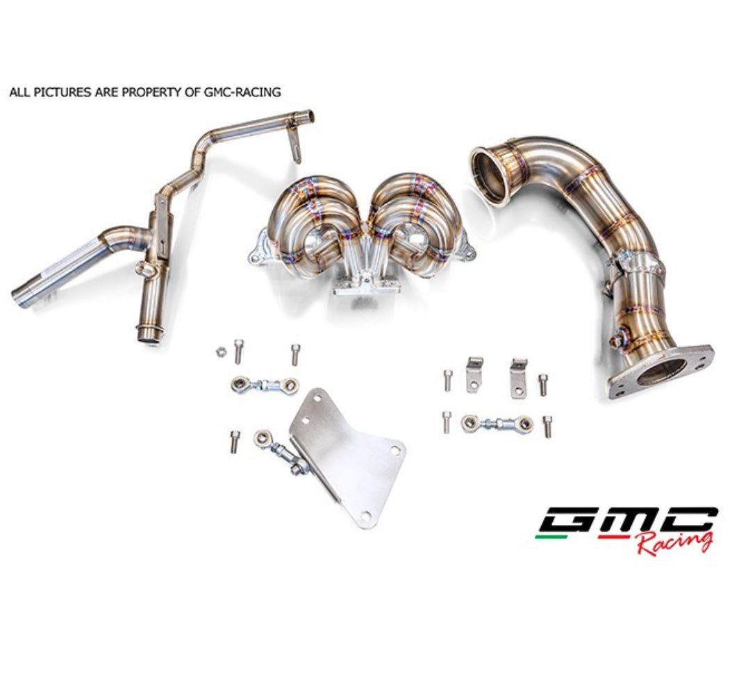 KIT Collettori a cuore GMC con ATTACCO GARRETT 1446 con KIT Downpipe e KIT tubi acqua