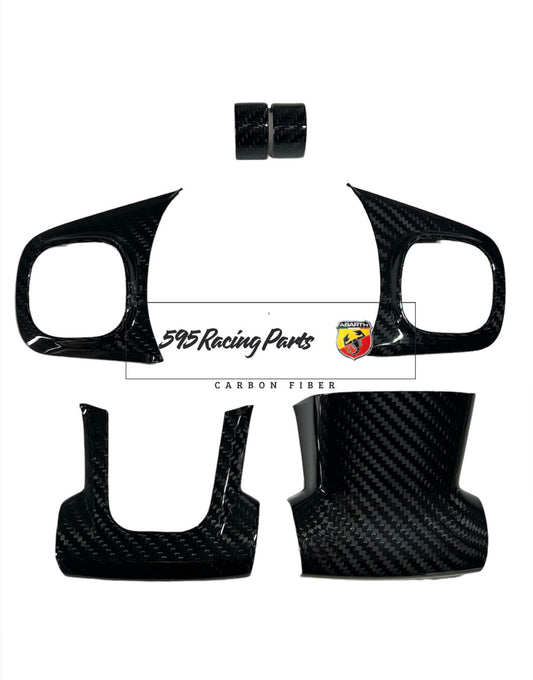 Kit Trasformazione Volante in CARBONIO VERO per Abarth 595 - 500 - 695 - Restyling - in diverse finiture