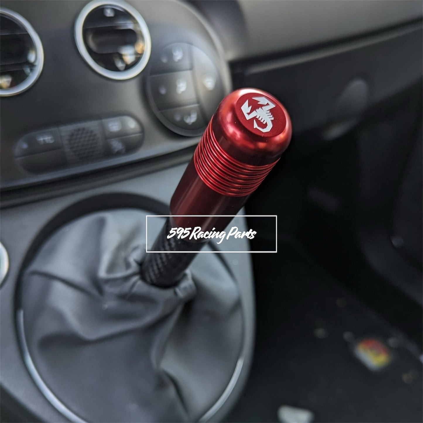 Aluminum knob with carbon shaft for Abarth 500 - 595 - 695 - different finishes available