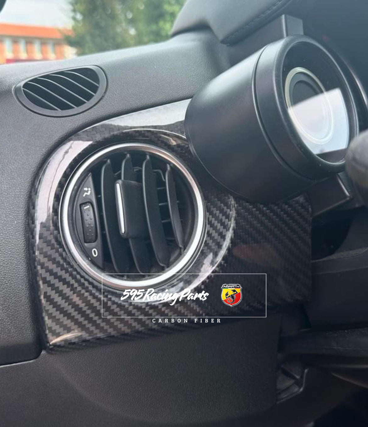 UK version dashboard cover in carbon for Abarth 595 - 695 - Restyling