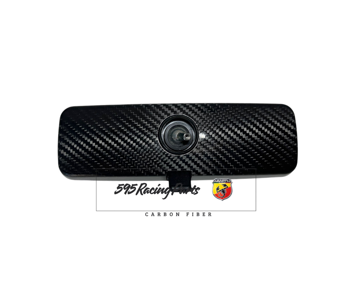 Interior rearview mirror cover in REAL CARBON Fiat 500 Abarth - 595 - 695 - Fiat 500 - Punto