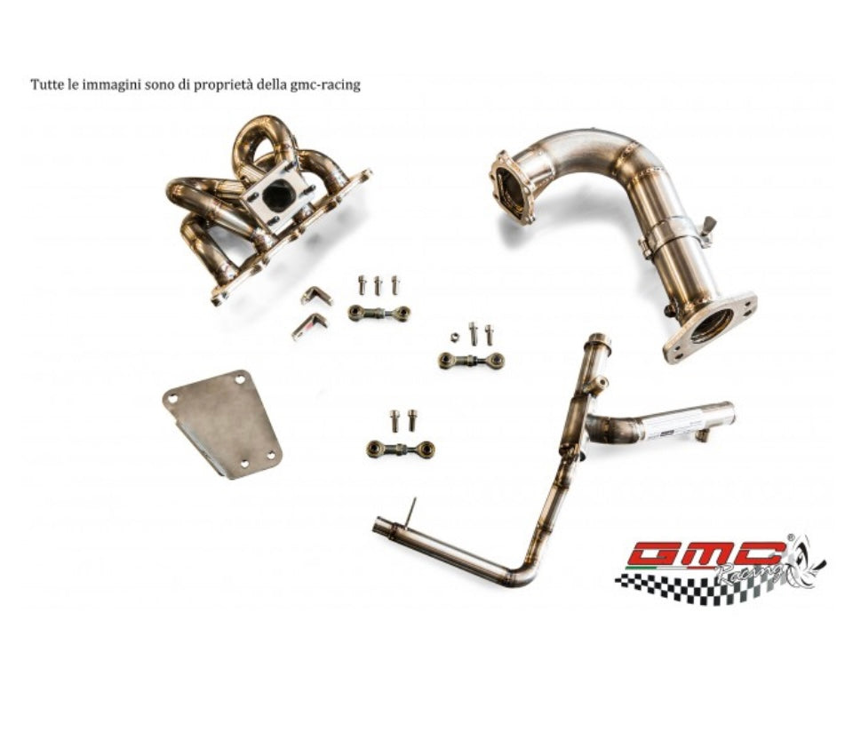 KIT Collettori a cuore GMC con ATTACCO TURBO T25 con KIT Downpipe e KIT Tubo acqua