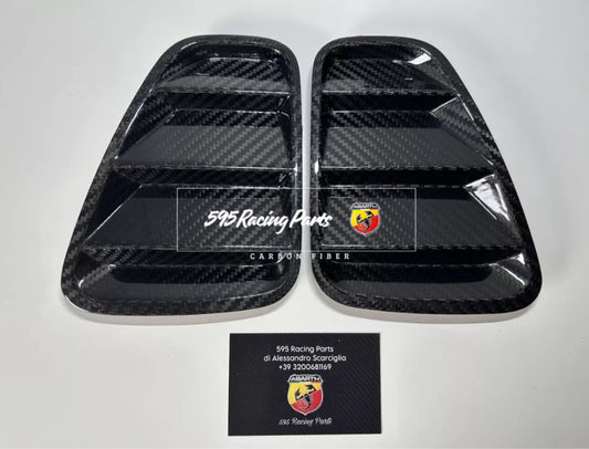 Placchette fanali posteriori in CARBONIO VERO Fiat 500 Abarth - 595 - 695 Restyling