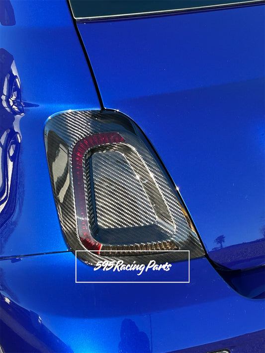 Coppia Cover fanali posteriori in VERO CARBONIO per Abarth 500 - 595 - 695 - Fiat 500 Restyling