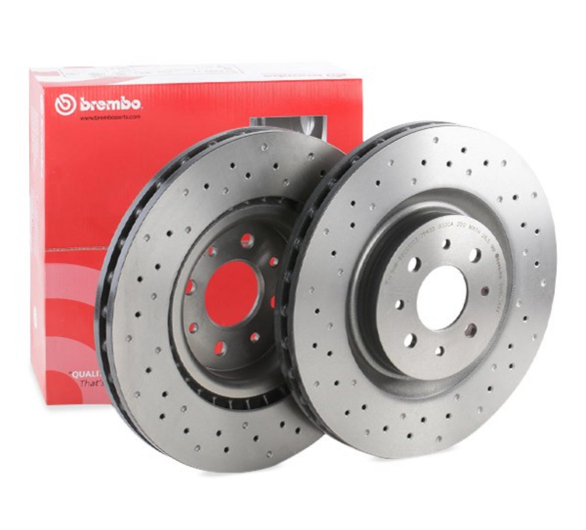 Set 2 Dischi forati originali Brembo per impianto 305 mm per Abarth 500 - 595 - 695