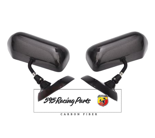 Specchietti stile F1 universali in VERO CARBONIO per Fiat 500 Abarth - 595 - 695 - Fiat 500