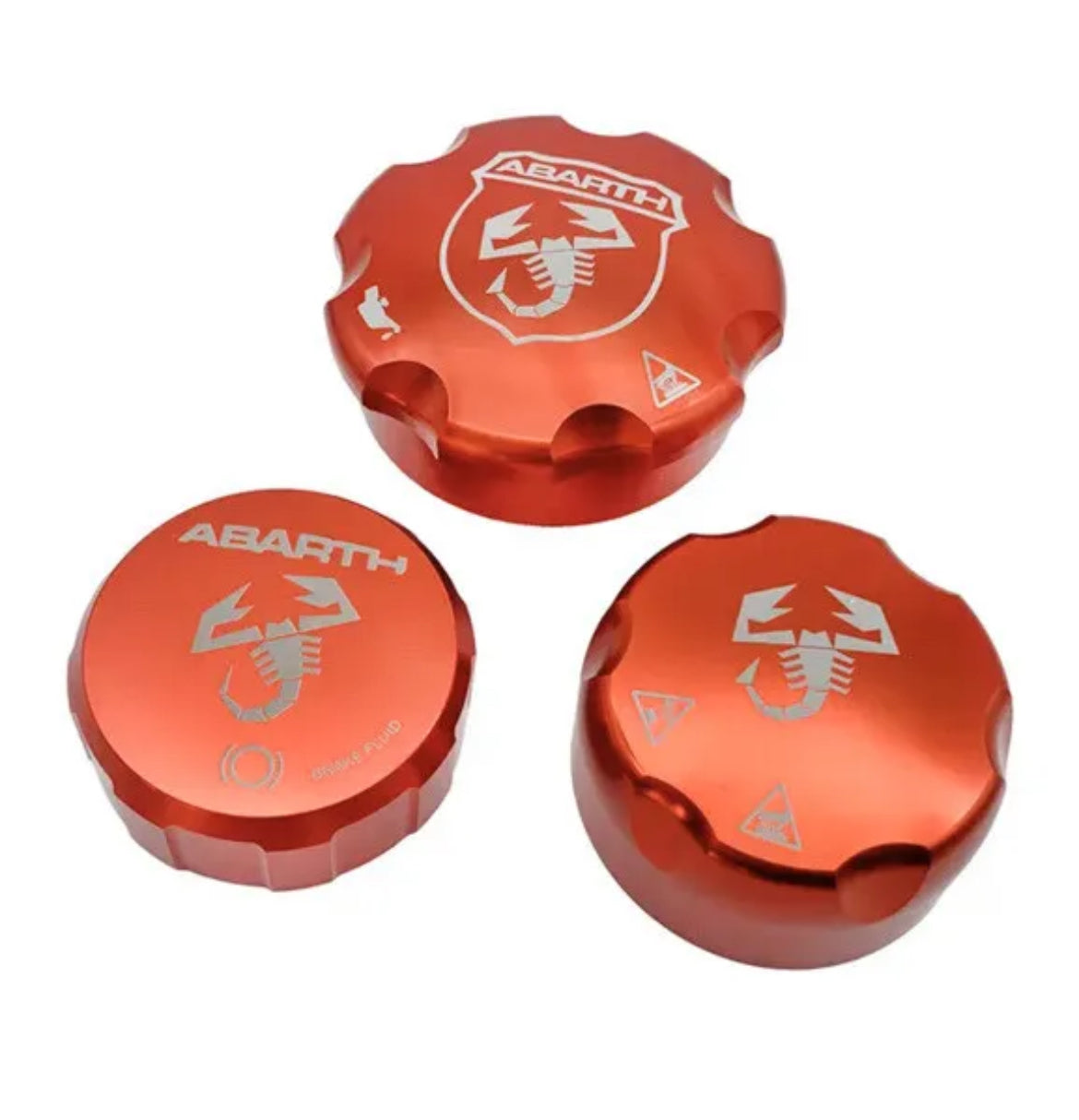 Kit of aluminum engine compartment caps Fiat 500 Abarth - Punto - Mito - 595 - 695 - Available in different colors