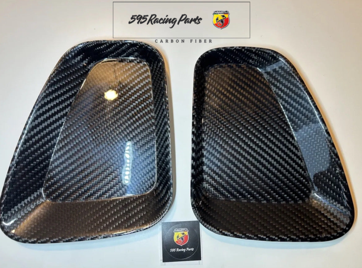 Pair of rear light plates with carbon edge for Abarth 500 - 595 - 695