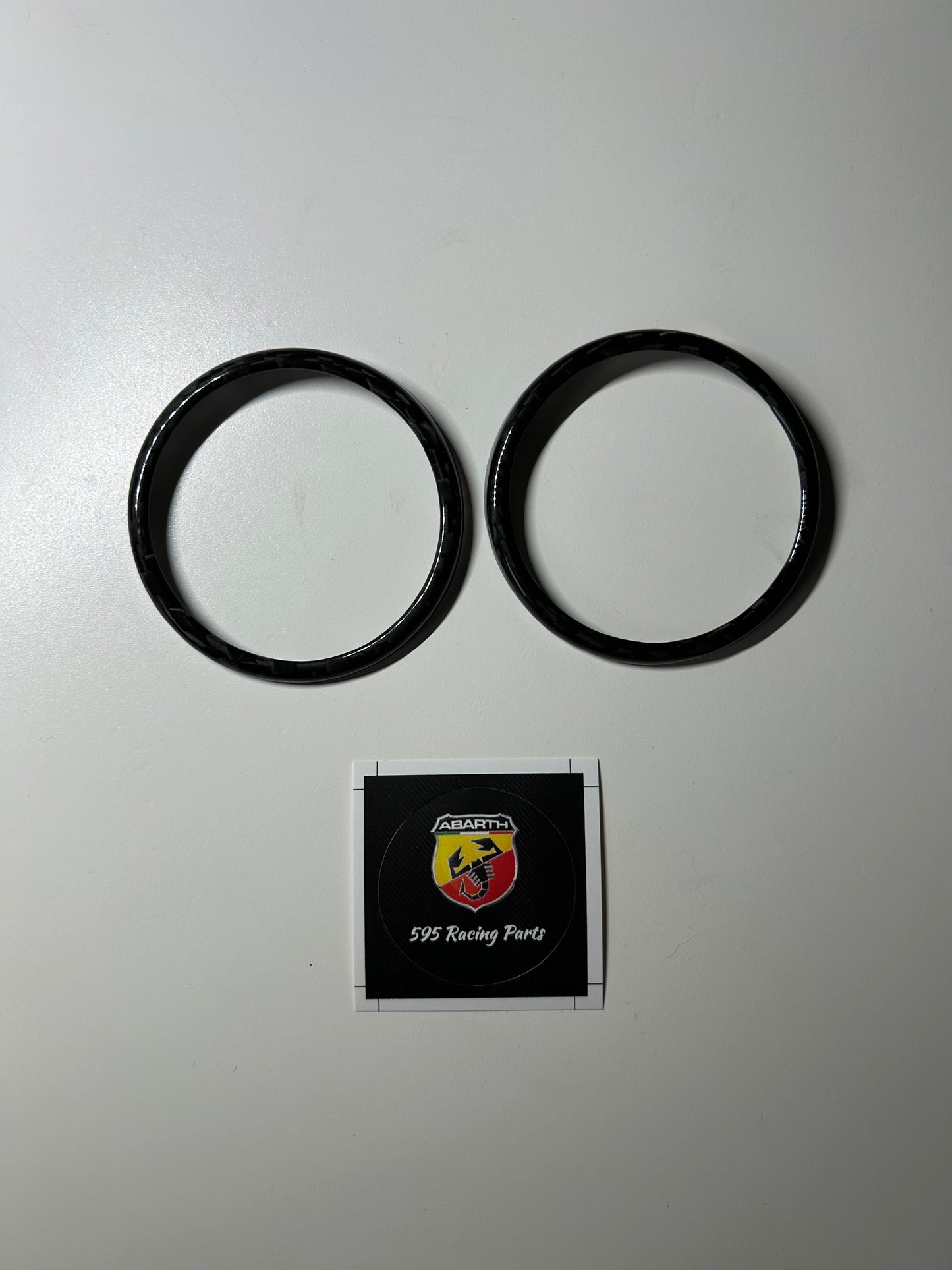 Cover anelli clima automatico in CARBONIO VERO per Fiat 500 Abarth - 595 - 695 - Fiat 500 - in diverse finiture