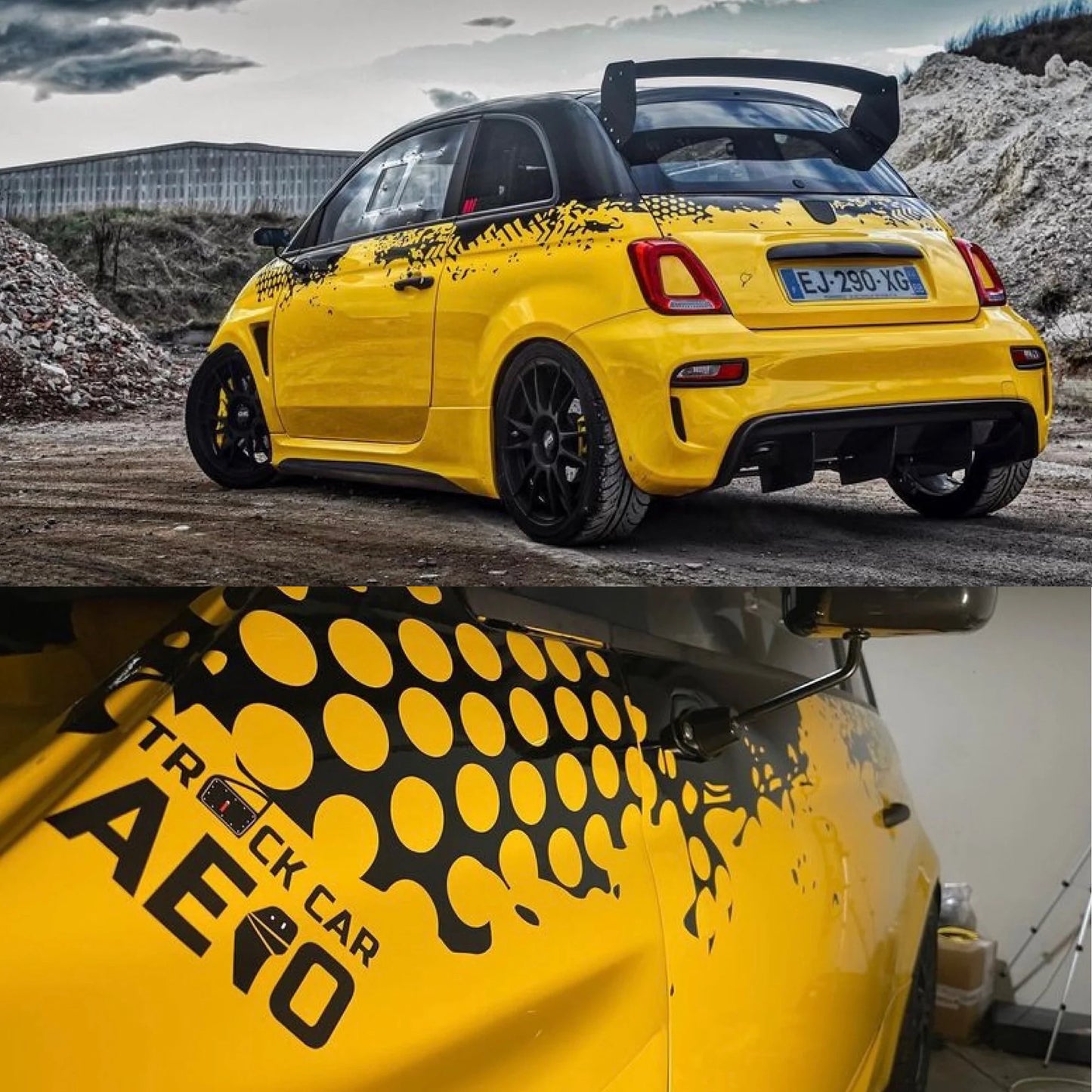 Spoiler da pista Track Car Aero per Fiat 500 Abarth - 595 - 695