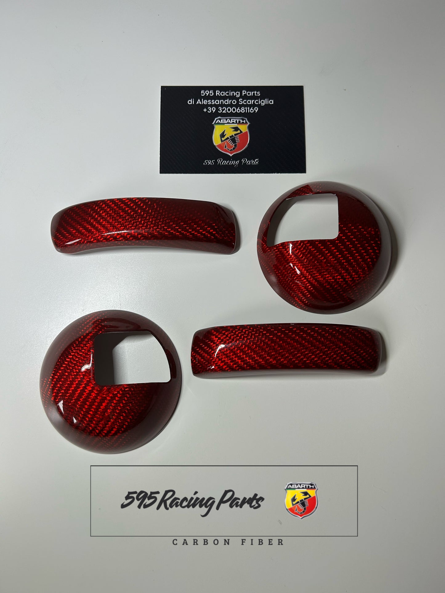 Cover Pair of Internal Carbon Handles Abarth 595 - 695 - Fiat 500 