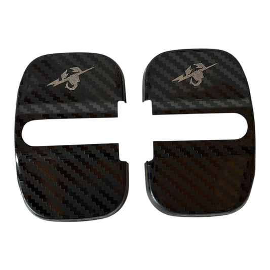 Pair of carbon look door lock covers for Fiat 500 Abarth - 595 - 695 - Fiat 500