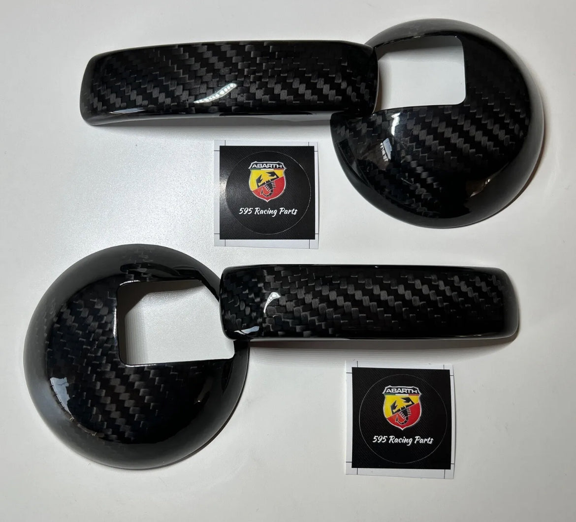 Cover Pair of Internal Carbon Handles Abarth 595 - 695 - Fiat 500 