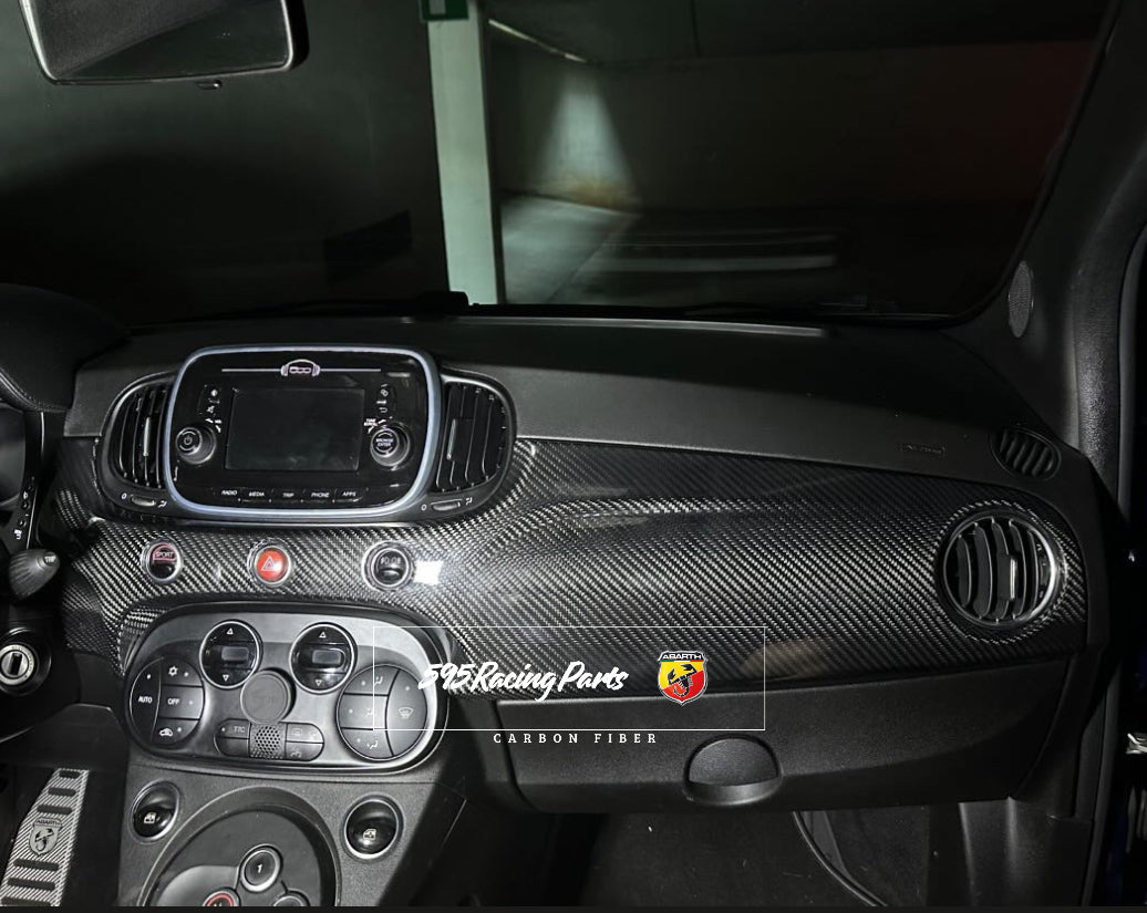 UK version dashboard cover in carbon for Abarth 595 - 695 - Restyling