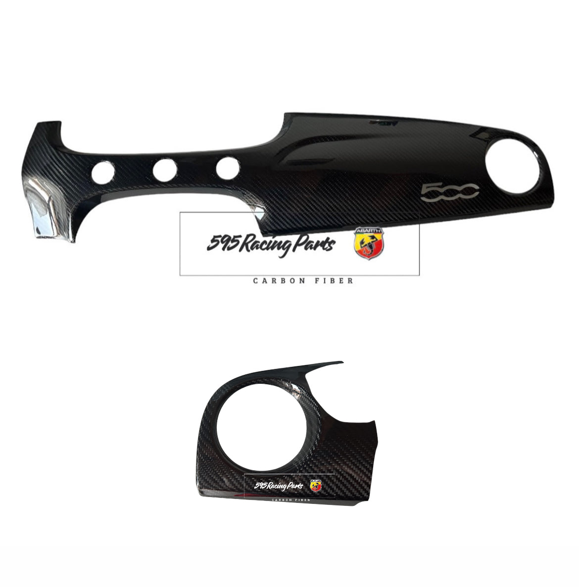 UK version dashboard cover in carbon for Abarth 595 - 695 - Restyling