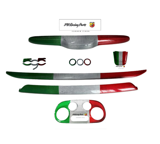 Kit completo in VERO CARBONIO tricolore per Abarth 500 - 595 Restyling