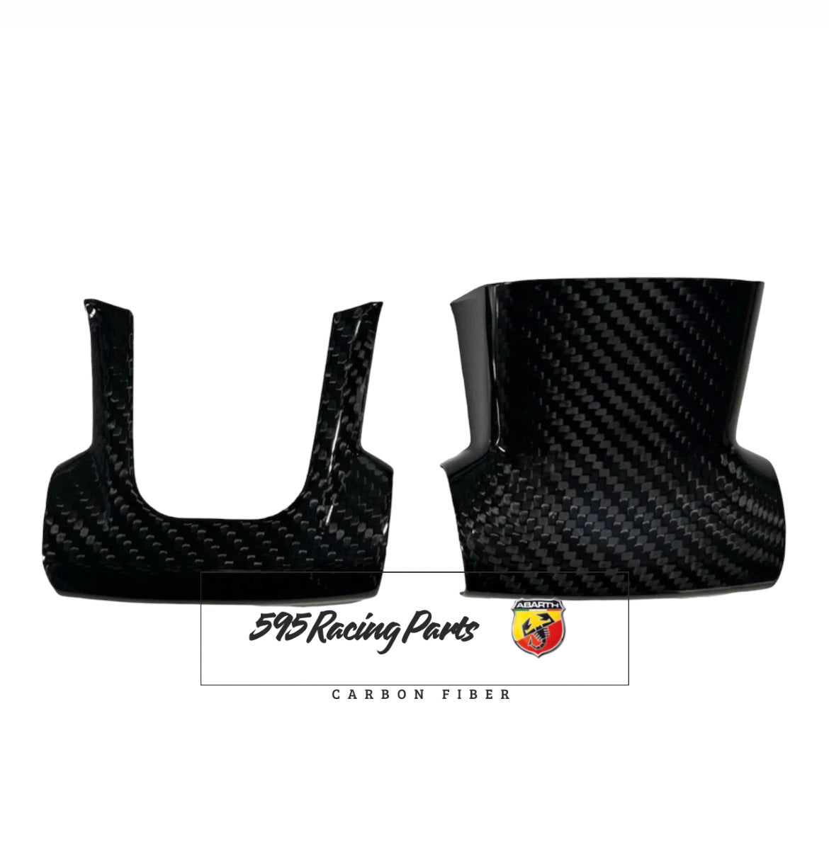 Carbon steering wheel lower part cover for Abarth 595 - 500 - 695 